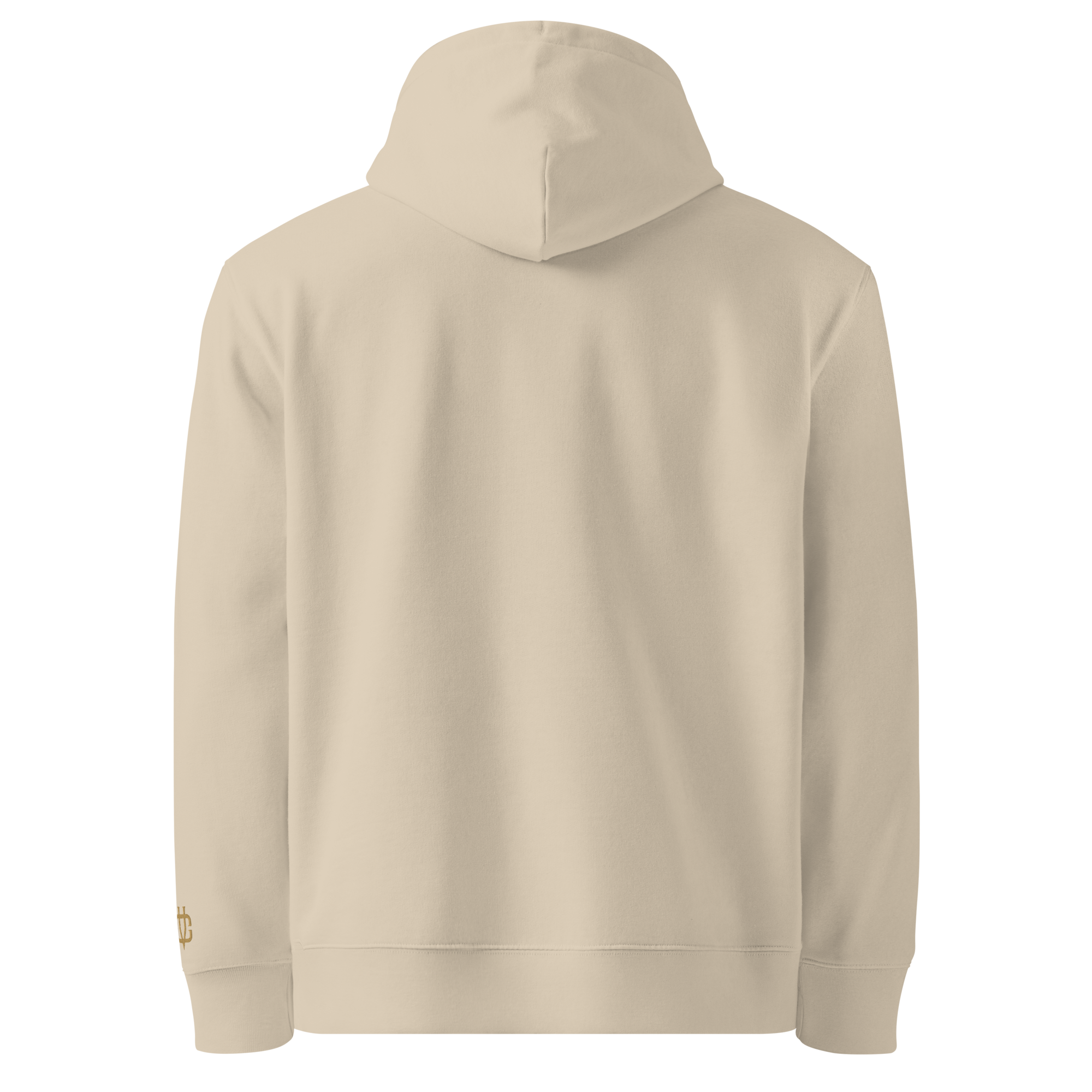 Calvero® Hoodie Desert Dust Gold Rückansicht mit schlichter Rückseite