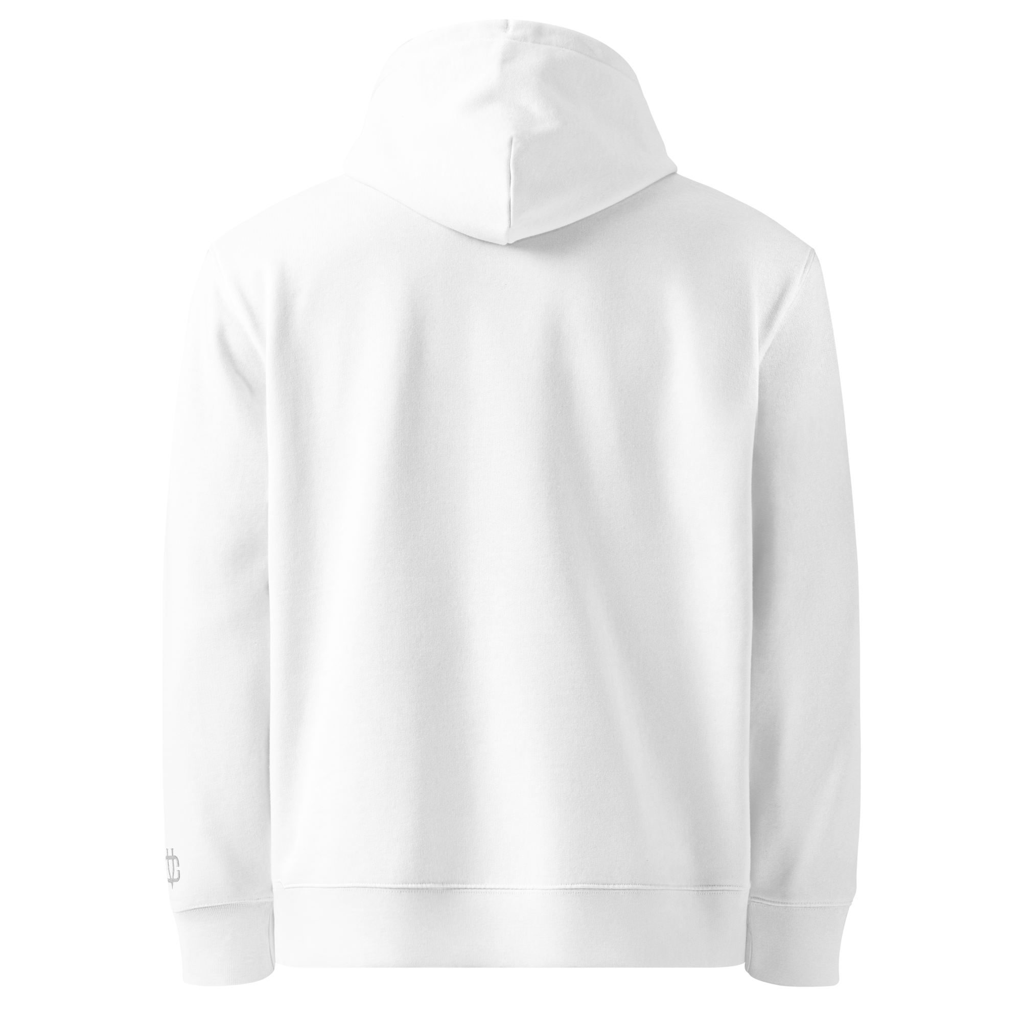 Weißer Calvero® Hoodie mit schlichtem Rücken ohne Aufdruck, Rückansicht