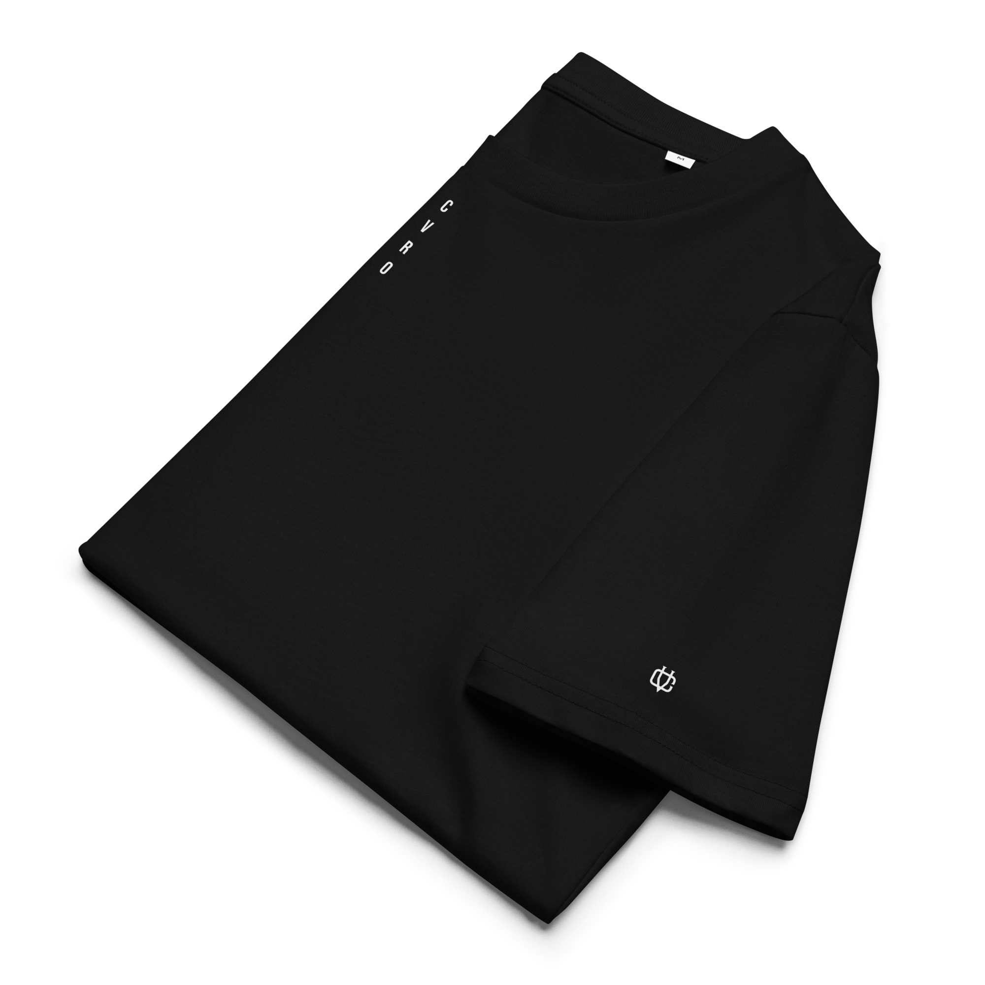 Calvero® Vertical Logo T-Shirt Black gefaltet mit Logo-Details am Ärmel