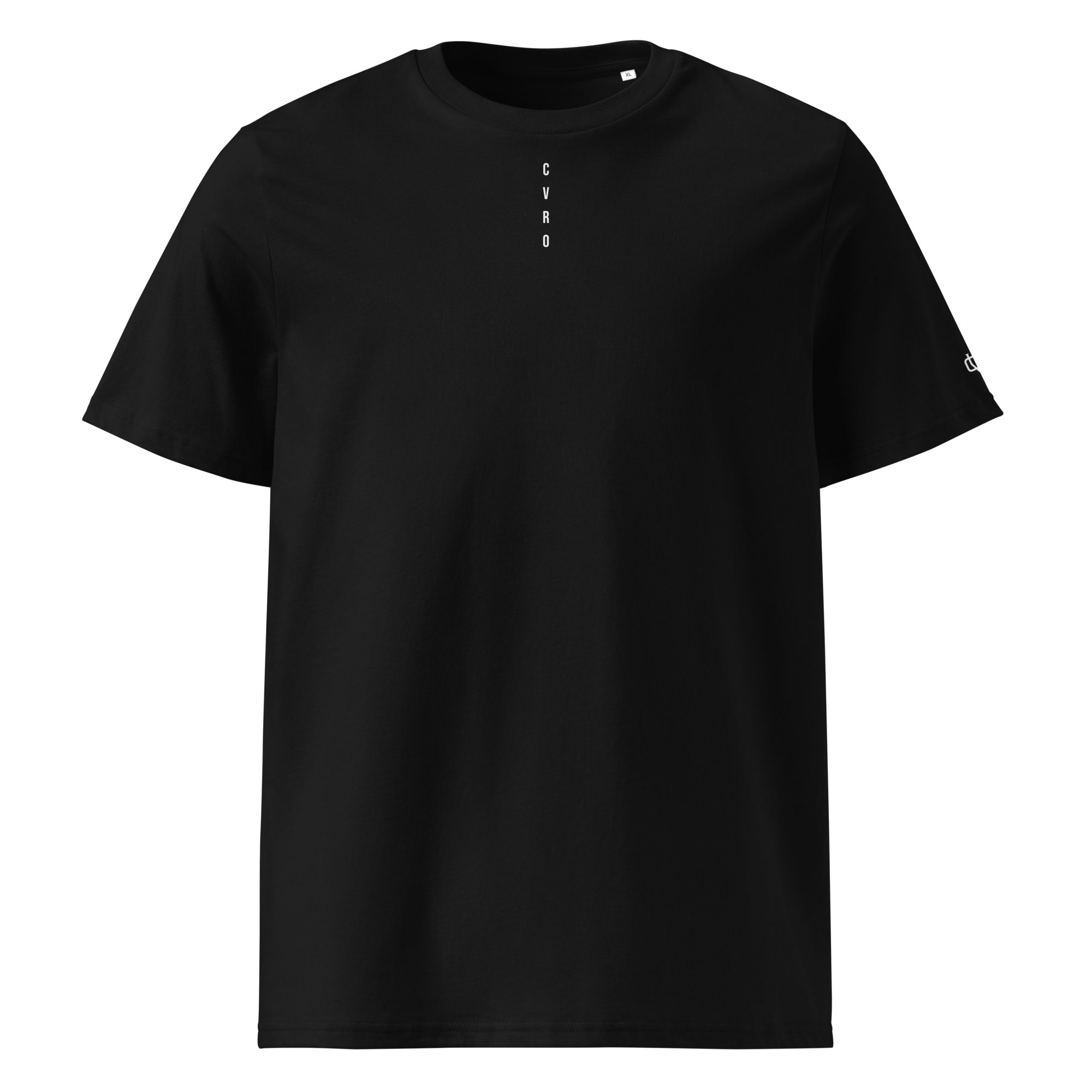 Calvero® Vertical Logo T-Shirt Black Vorderseite mit vertikalem CVRO Schriftzug